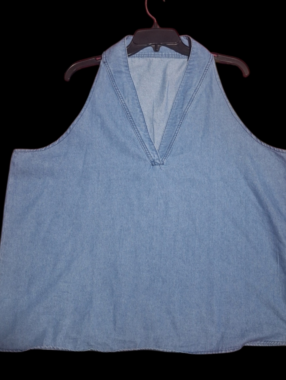 Light Wash Denim V-Neck Tank Top